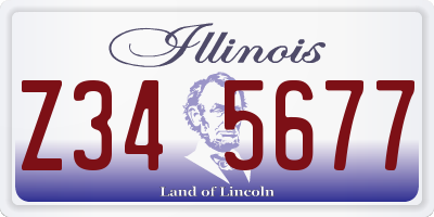 IL license plate Z345677