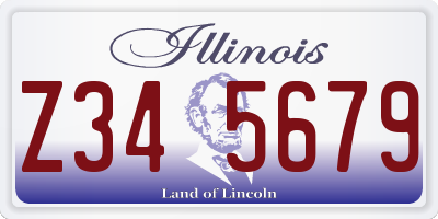 IL license plate Z345679