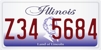 IL license plate Z345684