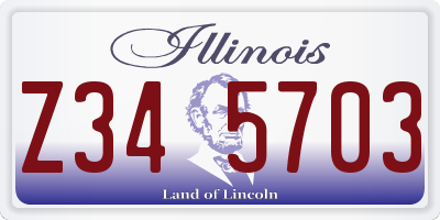 IL license plate Z345703