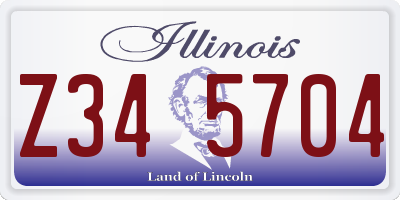 IL license plate Z345704