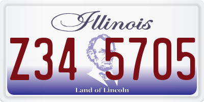 IL license plate Z345705