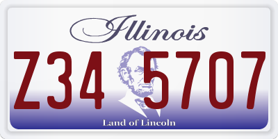 IL license plate Z345707