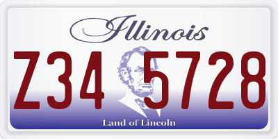 IL license plate Z345728