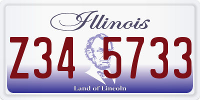 IL license plate Z345733
