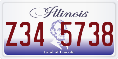 IL license plate Z345738