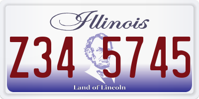 IL license plate Z345745