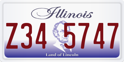 IL license plate Z345747
