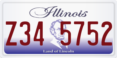IL license plate Z345752