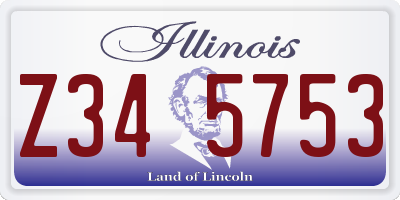 IL license plate Z345753