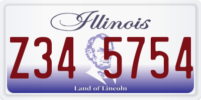 IL license plate Z345754
