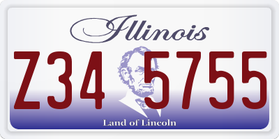 IL license plate Z345755