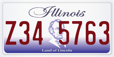 IL license plate Z345763
