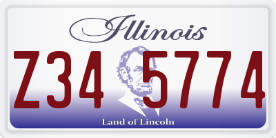 IL license plate Z345774