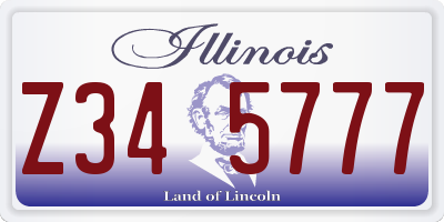 IL license plate Z345777