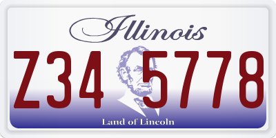 IL license plate Z345778