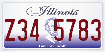 IL license plate Z345783