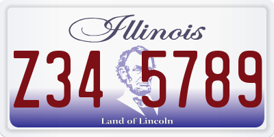 IL license plate Z345789