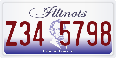 IL license plate Z345798