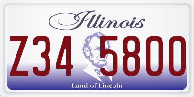IL license plate Z345800