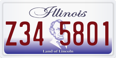 IL license plate Z345801