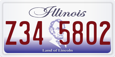 IL license plate Z345802