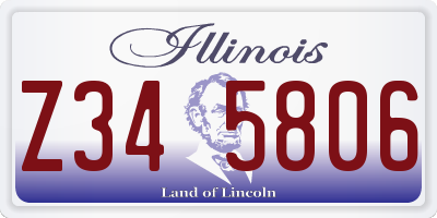IL license plate Z345806