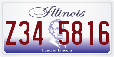 IL license plate Z345816