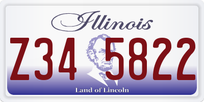IL license plate Z345822