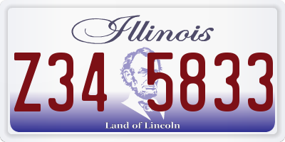 IL license plate Z345833