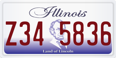 IL license plate Z345836
