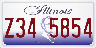 IL license plate Z345854