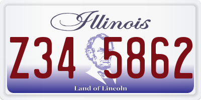 IL license plate Z345862
