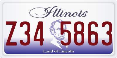 IL license plate Z345863