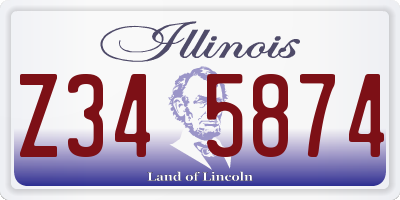 IL license plate Z345874