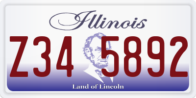 IL license plate Z345892