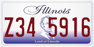 IL license plate Z345916