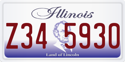 IL license plate Z345930