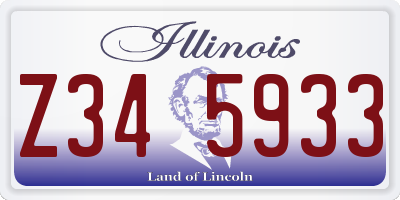 IL license plate Z345933