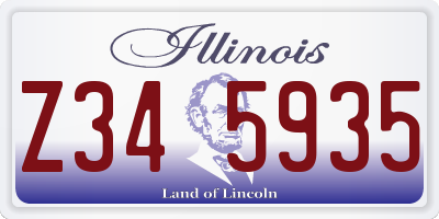 IL license plate Z345935