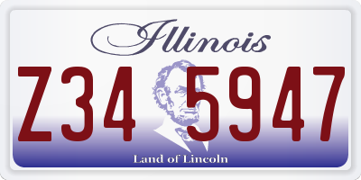 IL license plate Z345947