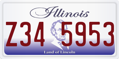 IL license plate Z345953
