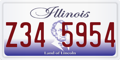 IL license plate Z345954