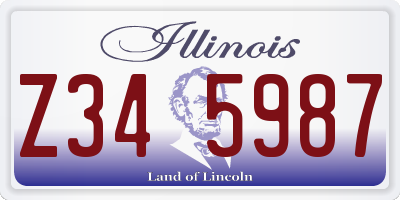 IL license plate Z345987