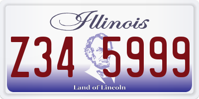 IL license plate Z345999