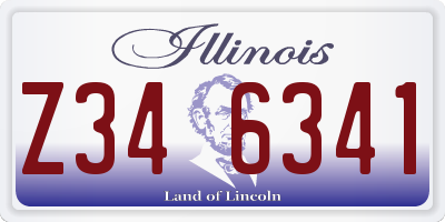 IL license plate Z346341