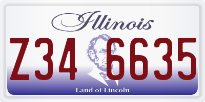 IL license plate Z346635