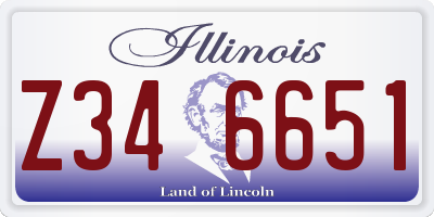 IL license plate Z346651