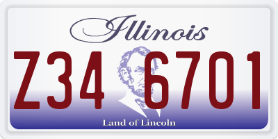 IL license plate Z346701
