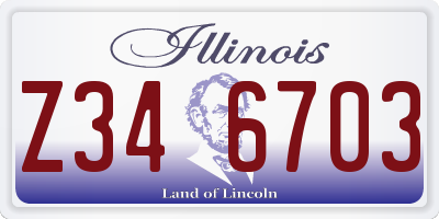 IL license plate Z346703